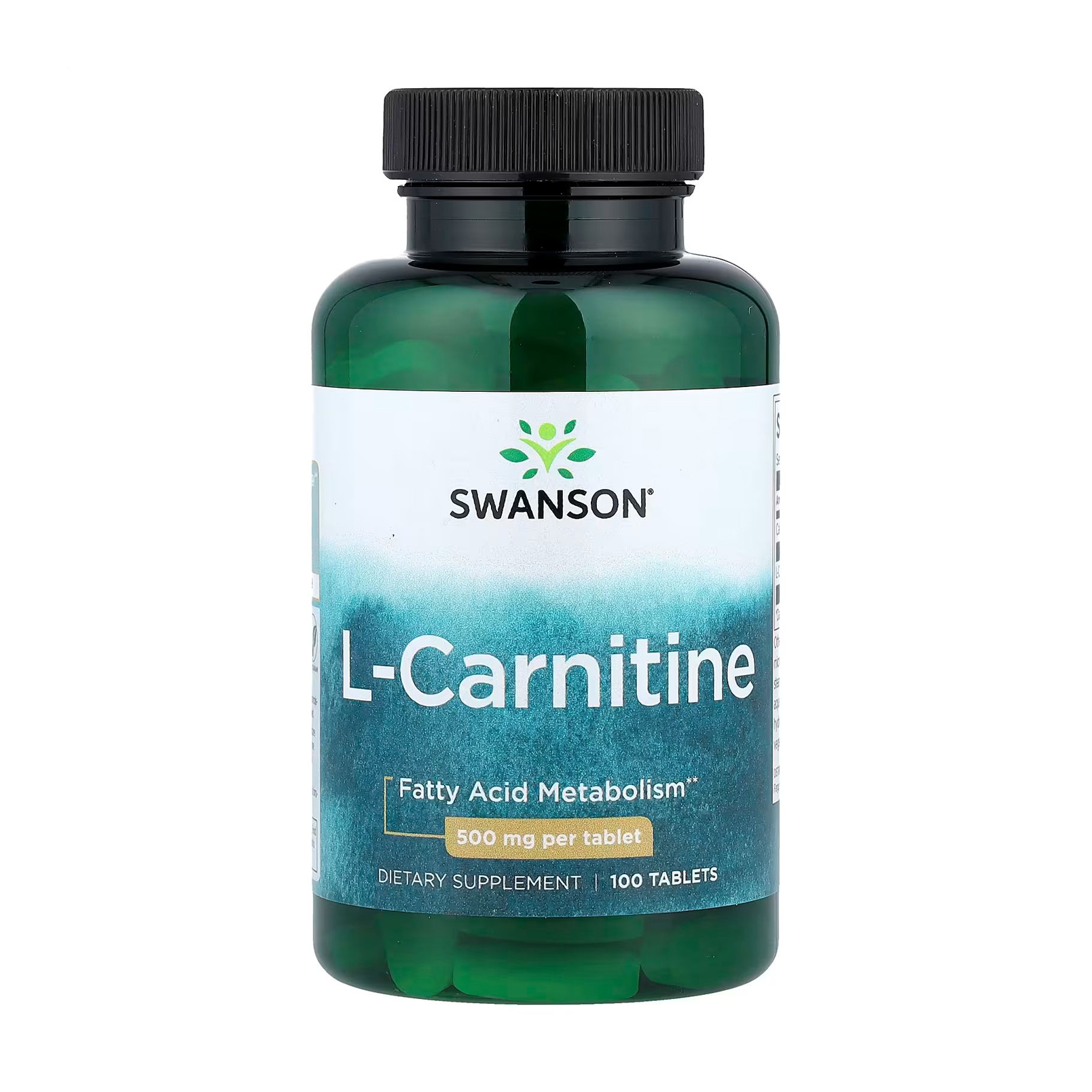 Уцінка! L-карнітин Swanson L-Carnitine 500 мг, 100 таблеток